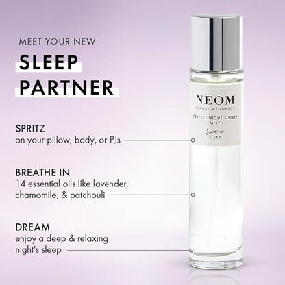 NEOM - Lavender & Chamomile Mist for Body & Pillow, 1 Fl Oz | Perfect Night's Sleep Range | Essential Oils | Pillow Mist