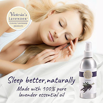 Victoria's Lavender Aromatherapy Pillow and Linen Mist - Made in USA, Soothing Lavender Essential Oil, Bed and Pillow Spray for Ultimate Aromatherapy Experience - (8 oz Plus 2 oz)