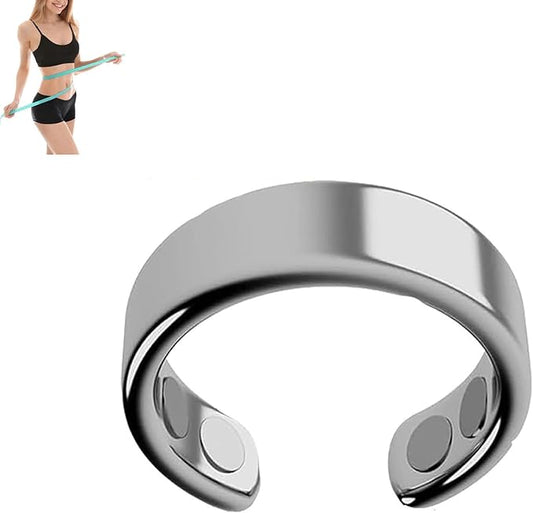 Rings for Women, Anti Snoring Ring, Auvulis Migraine Ring, Lymphatic Magnetic Therapy Ring, Adjustable Fatigue Relief Sleep Aid Magnetic Acupressure Ring (Silver)