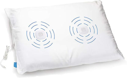 Sound Oasis Sleep Therapy Pillow, 2 Hi-Fidelity, Ultra-Thin Stereo Speakers, Vol. Control, Connect to Sound Source, Fall Asleep Wake Up Refreshed, Sleep, Relax, Manage Tinnitus, Comfortable & Soft.