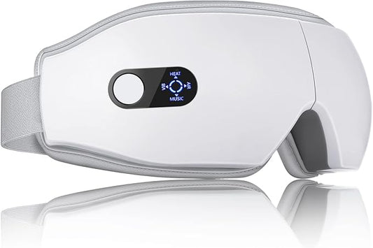 NOWWISH Eye Massager with Heat - Smart Mask for Relax Eye, Fathers Day, Birthday Gifts for Women and Men Mom Dad Wife - White