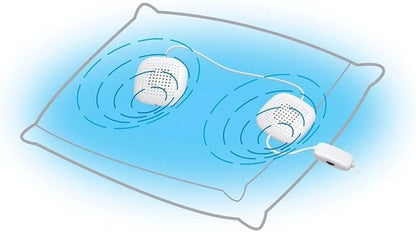 Sound Oasis Pillow Speakers, 2 UltraThin Stereo Speakers, Volume Control, Surround Sound for Music, Sleep, Tinnitus Masking, Connect to External Sound Source with 1/8" 3.5mm Headphone Jack Plug, White