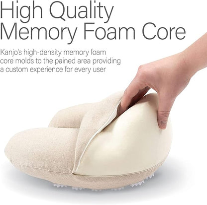 Kanjo Memory Foam Acupressure Neck Pillow - High Density Memory Foam Core - Travel Accessory Pillow - Relieves Neck Pain and Back Pain - Includes Carry Bag - FSA & HSA Eligible