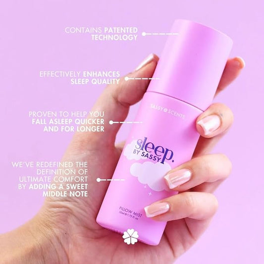 Sassy Scents - Pillow Mist Sleep Spray | Calming Aromatherapy Spray With Lavender, Eucalyptus, Marine, Tonka, Blackberry, Vanilla For A Good Nights Sleep Backed by Science | 50ml