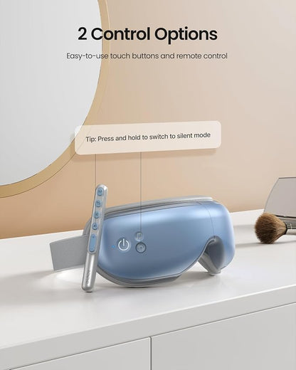 RENPHO Eye Massager FSA HSA, Eyeris1 Massage Mask Birthday Gifts, Migraine Massager with Remote, Compression, Silent Mode, Bluetooth, Heated Sleep Mask for Strain Relief, Stye Eye, Improve Sleep