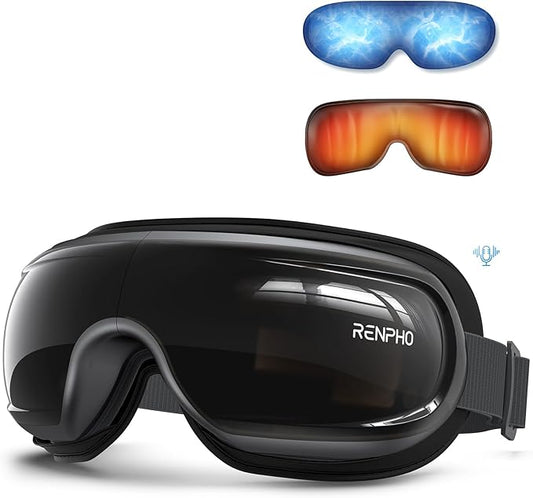 RENPHO Eye Massager with Heat and Cooling for Migraines, Father's Day/Birthday Gifts for Women/Men/Mom/Dad, Eyeris 3 FSA HSA Voice Control Eye Massager, Eye Care Device with DIY Massage Setting