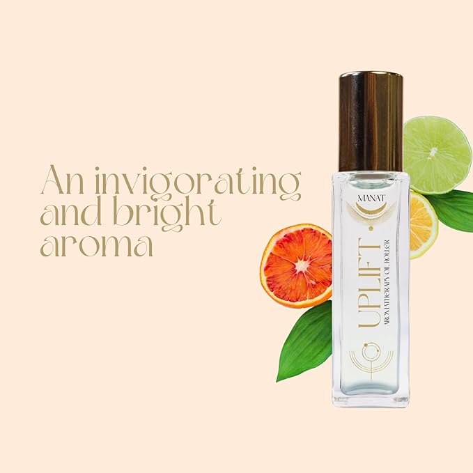 Uplift Essential Oil Roll On –100% Natural Aromatherapy – 10ml Glass Roller Ball – Boost Energy & Enhance Mental Clarity Blend w/Orange, Grapefruit & Spearmint - Energizing, Self Care, Gift