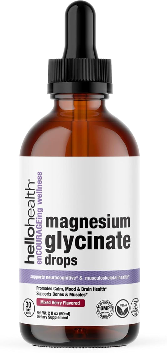 Magnesium Glycinate Liquid Magnesium Supplement Women, Men & Kids â Magnesium Bisglycinate 100 mg for Natural Calm, Muscle Recovery & Joint Support â Magnesium Liquid Vitamins (30 Days) â Berry Flavor