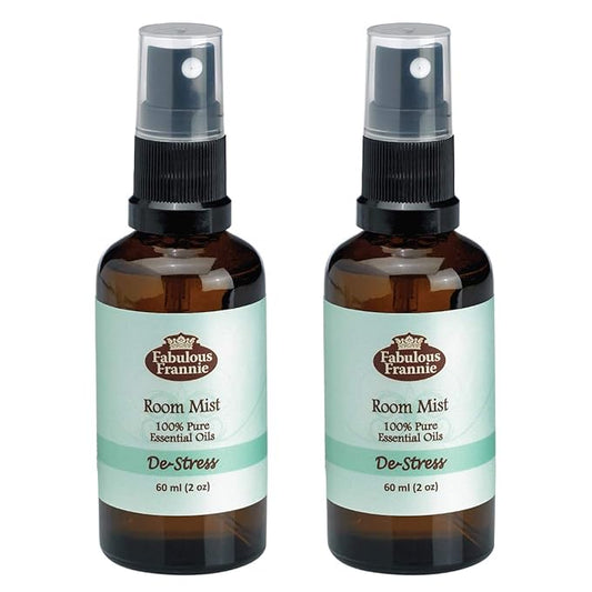 Fabulous Frannie De-Stress Essential Oil Pillow or Room Mist A Perfect Blend of Grapefruit, Ylang Ylang and Lavender Essential Oils 2oz Each 2pk
