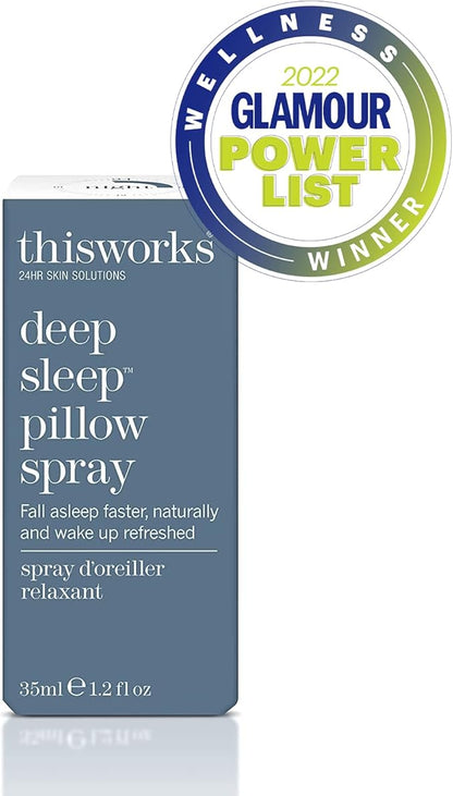 THISWORKS Deep Sleep Pillow Spray – Fast-Acting Natural Formula with Lavender for Relaxation and Restful Sleep – 35 ml (1.2 fl oz) Travel Size