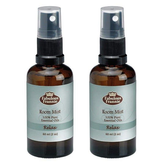 Fabulous Frannie Relax Essential Oil Pillow or Room Mist A perfect blend of Lemon, Grapefruit, Patchouli and Peppermint Essential Oils 2oz each 2pk