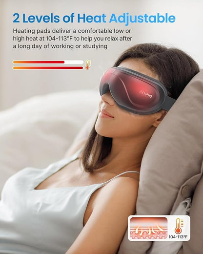 RENPHO Eye Massager with Heat, Eyeris 2 Mothers Day Birthday Gifts for Mom Dad Women Men Face Massager, Heated Eye Mask for Migraines Relief, Eye Strain Dry Eye Improve Sleep