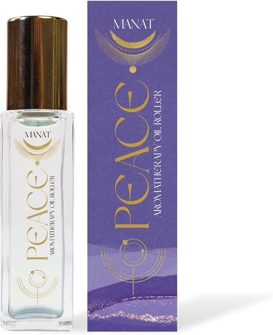 Peace Essential Oil Roll On –100% Natural Aromatherapy – 10ml Glass Roller Ball – Calming & Emotional Balance Blend w/Sandalwood & Lavender - Relaxation, Stress Relief, Self Care, Gift