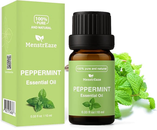 Peppermint Essential Oil Dropper Bottle, 100% Natural & Pure, Migraine & Headache Support, Skin-Safe Aromatherapy for Diffuser, Skin, Hair, Refreshing and Calming, 10ml