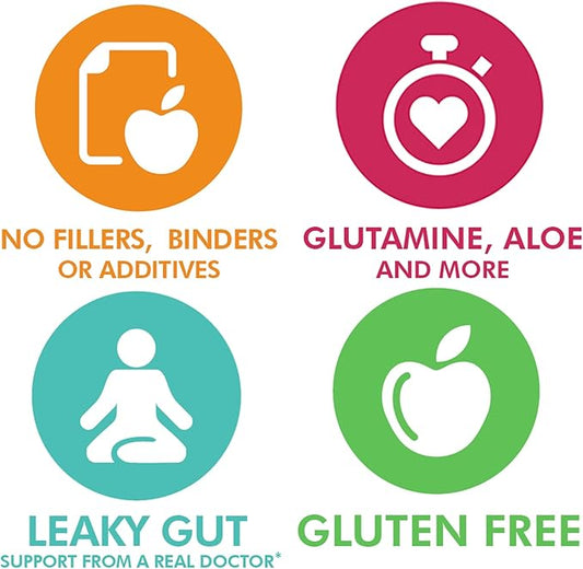 Doctor Danielle Gut Assist - Leaky Gut Repair Supplement Powder - Glutamine, Arabinogalactan, Licorice Root - Supports IBS, Heartburn, Bloating, Gas, Constipation, SIBO from