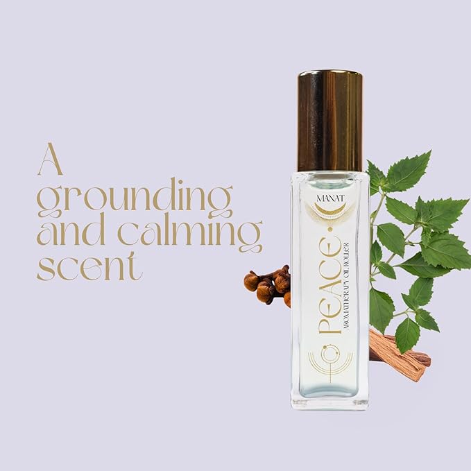 Peace Essential Oil Roll On –100% Natural Aromatherapy – 10ml Glass Roller Ball – Calming & Emotional Balance Blend w/Sandalwood & Lavender - Relaxation, Stress Relief, Self Care, Gift