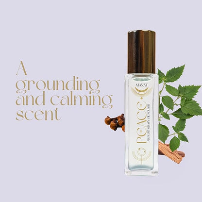 Peace Essential Oil Roll On –100% Natural Aromatherapy – 10ml Glass Roller Ball – Calming & Emotional Balance Blend w/Sandalwood & Lavender - Relaxation, Stress Relief, Self Care, Gift