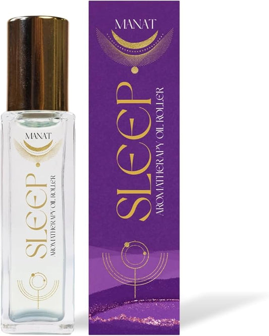 Sleep Essential Oil Roll On –100% Natural Aromatherapy – 10ml Glass Roller Ball – Calming, Soothing & Restful Blend w/Lavender, Chamomile & Orange - Relaxation, Stress Relief, Self Care, Gift