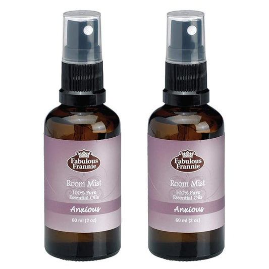 Fabulous Frannie Anxious Essential Oil Pillow or Room Mist A Perfect Blend of Lavender, Bitter Orange, Bergamot and Clary Sage Essential Oils 2oz Each 2pk