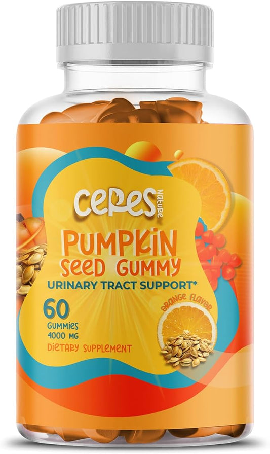 Pumpkin Seed Oil Gummies 4,000 mg for Hair Growth, Urinary Tract Support, Bladder Control Supplement, Younger Looking Skin & Face, Rich in Omega 3, Omega 6 & Essential Fatty Acidsâ Sugar-Free!