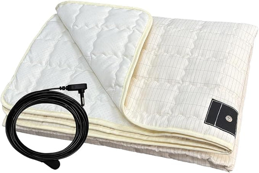 Grounding Sheet 34.2x50 Inch, Cotton Earth Mat for Stress Relief & Sleep Improvement, Grounding Blanket with Silver Fiber for Home/Office Use
