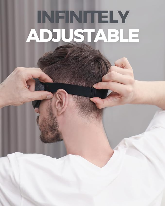 MZOO Luxury Sleep Mask for Back and Side Sleeper, Completely Block Out Light Sleeping Eye Mask for Women Men, Zero Pressure 3D Contoured Night Blindfold, Breathable & Soft Eye Shade Cover