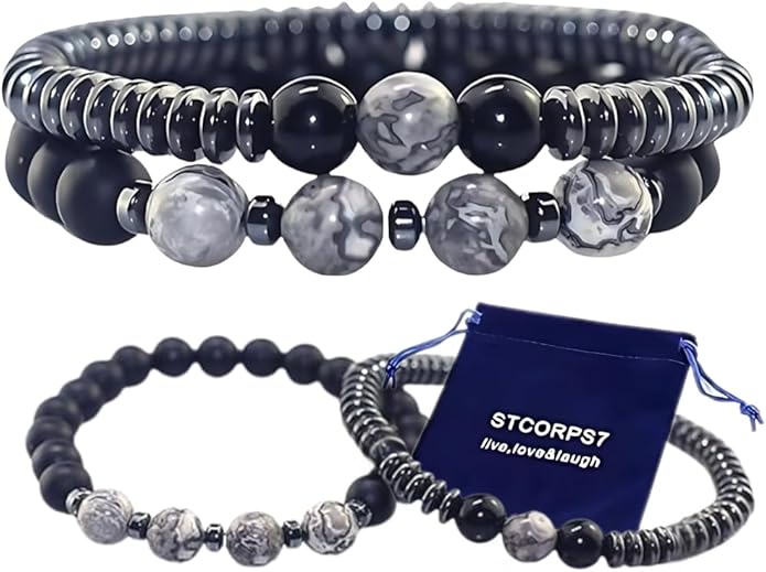 Gifts for Women, Gifts for Women, Magnetic Bracelet Arthritis Energy Healthy Jewelry Therapy for Sleep, Hematite Bracelet, Crystal Jewelry Bring Luck, Prosperity and Happiness