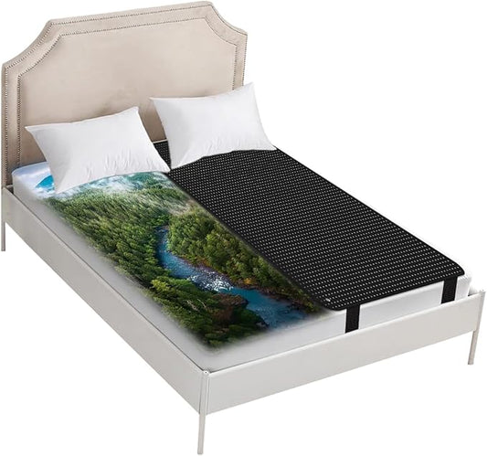 Grounding Mat for Bed, PU Leather, Conductivity Therapy of Grounding Bed Mat, Improves Sleeping, Grounding Mat Pad for Feet, Queen, 27x78IN