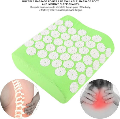 Health Pillow, Acupuncture Massage Pillow Sleep Aid Pillow Multiple Massage Points for Athlete Business Man Women for Health Concerns(Fruit Green)