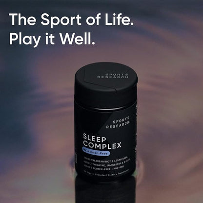 Sports ResearchÂ® Sleep Complex- Melatonin-Free Vegan Capsules - with Valerian Root, GABA, L-Theanine, Magnesium & 5-HTP - 30 Servings