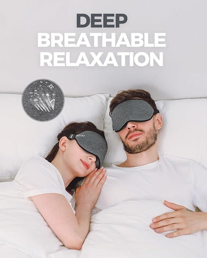 MZOO Luxury Sleep Mask for Back and Side Sleeper, Completely Block Out Light Sleeping Eye Mask for Women Men, Zero Pressure 3D Contoured Night Blindfold, Breathable & Soft Eye Shade Cover
