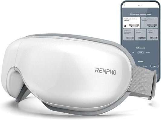 RENPHO FSA/HSA Eligible Eye Massager with App Control, Face Massager for Migraine Relief, Sleep Mask Massage Setting with DIY Mode, Fathers Day Birthday Gifts for Mom Dad Women Men
