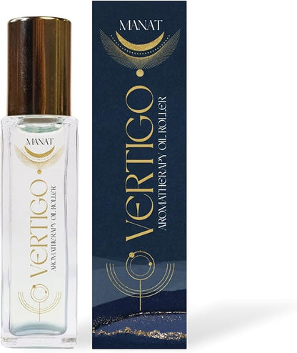 Vertigo Essential Oil Roll On –100% Natural Aromatherapy – 10ml Glass Roller Ball – Dizziness Reduction, Blance & Clarity Blend w/Peppermint, Ginger & Orange - Relaxation, Self Care, Gift