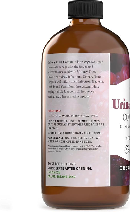 Complete Natural Products Urinary Tract Complete 8oz - Liquid Supplement for a Urinary Tract Cleanse, Defense, Health, and Treatment with Organic Cranberry & Organic D-Mannose