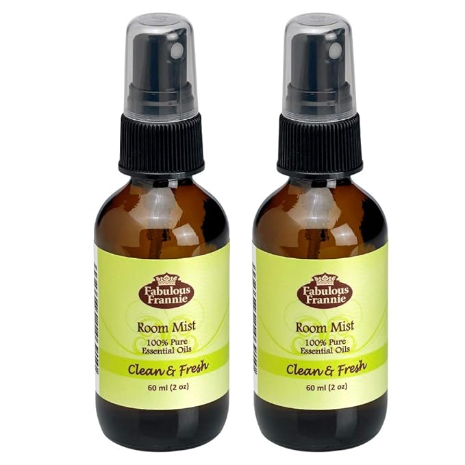 Fabulous Frannie Clean & Fresh Essential Oil Pillow or Room Mist A Perfect Blend of Lavender and Lemon Pure Essential Oils 2oz Each 2pk