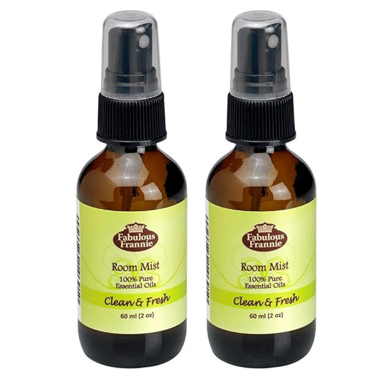 Fabulous Frannie Clean & Fresh Essential Oil Pillow or Room Mist A Perfect Blend of Lavender and Lemon Pure Essential Oils 2oz Each 2pk