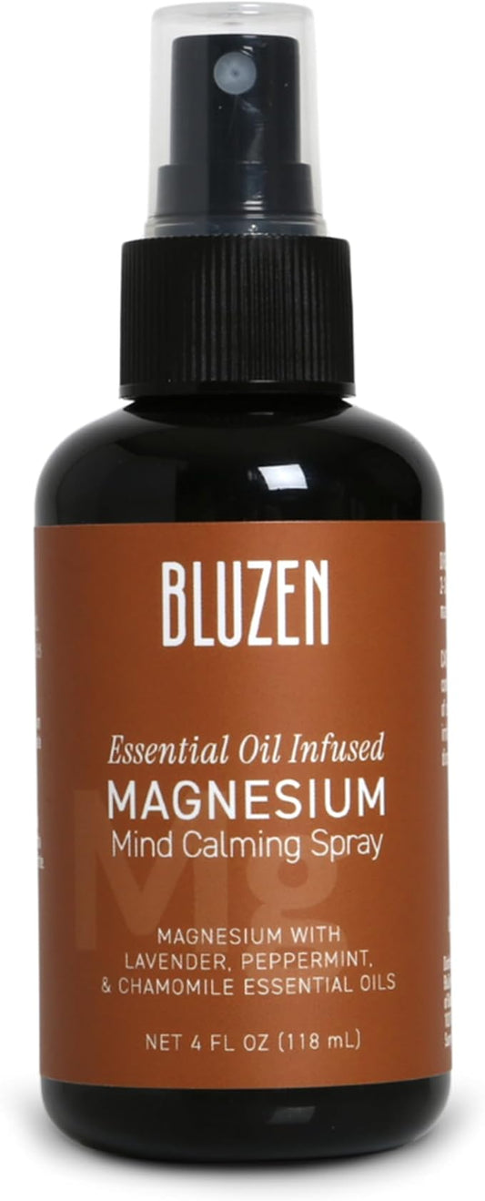 | Lavender Magnesium Oil for Feet, 100% Natural Magnesium Oil Spray with Essential Oils, Pain Relief for Pre Sleep Routine, Easy to Absorb, 4fl oz Lavender, Chamomile, Peppermint.