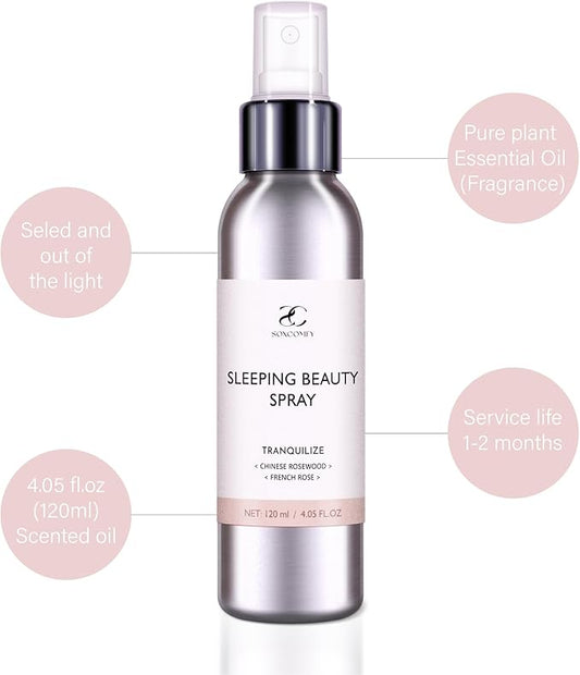 Pillow Ritual Aromatic, Calming and Relaxing Pillow Mist, Linen and Fabric Spray, Infused with Natural Essential Oils Roses and rosewood 4.05 oz