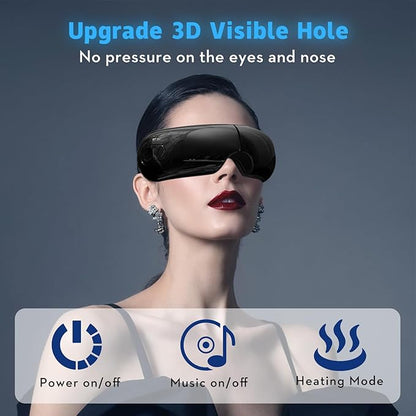 Eye Massager with Heat and Music,Eye Massager for Migraines,Sleep Eye Mask for Reduce Eye Strain,Ideal Christmas Gifts for Women/Men