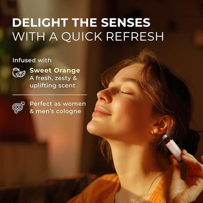 Gya Labs Sweet Orange Essential Oil Roll on - 100% Pure Natural Roller Perfume for Women & Men - Sweet Orange Oil for Skin, Relaxing Aromatherapy, Alcohol Free, Travel Size (0.34 Fl Oz)