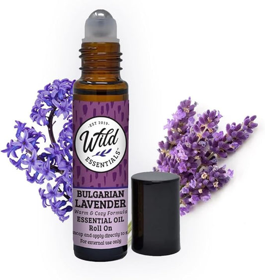 Wild Essentials Bulgarian Lavender Essential Oil Roll On, 10ml for Relaxation and Sleep Made With 100% Pure, Premium Grade Essential Oils and Organic Jojoba oil, Ready To Use, Moisturizer, All Natural