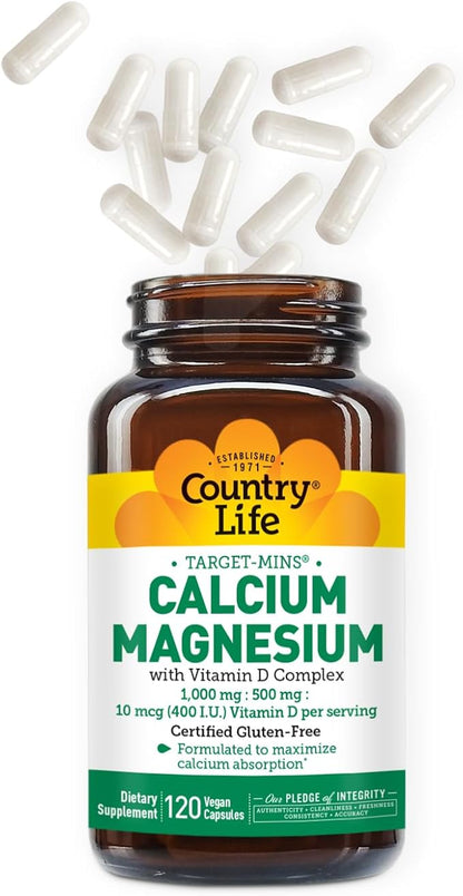 Country Life Cal-Mag Veg Capsules, 120 Capsules…