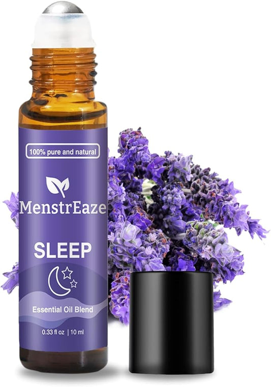 Natural Sleep Essential Oil Roll On, 100% Natural & Pure Deep Relaxation Blend with Lavender, Chamomile, Sweet Orange Aromatherapy Oils, 10ml