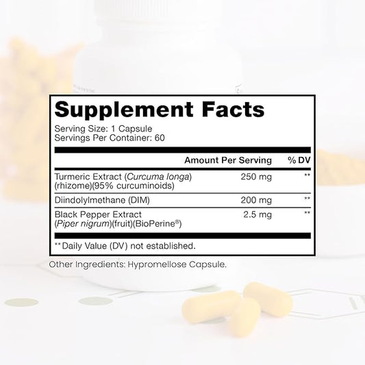 Pure Therapro Rx DIM 3+ | 60 Vegan Caps - 2 Month Supply | DIM, Curcumin & BioPerine, Supports Healthy Estrogen Metabolism in Men & Women, Antioxidant & Detoxification Support, Pharmaceutical Grade