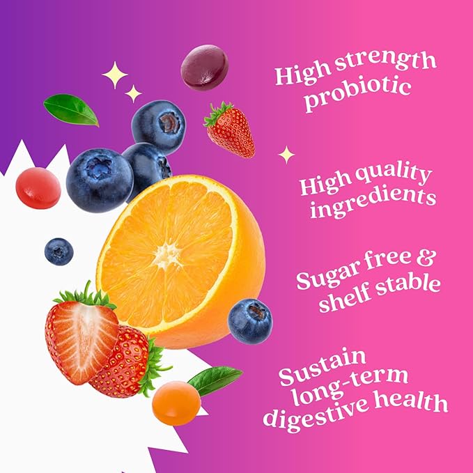 BeLive Probiotic Gummies - Probiotics with 5 Billion CFUs for Digestive Health, Men, Women & Kids Probiotic Supplements for Immune Support, Sugar Free & Vegan â Blueberry, Strawberry & Orange | 3-Pack