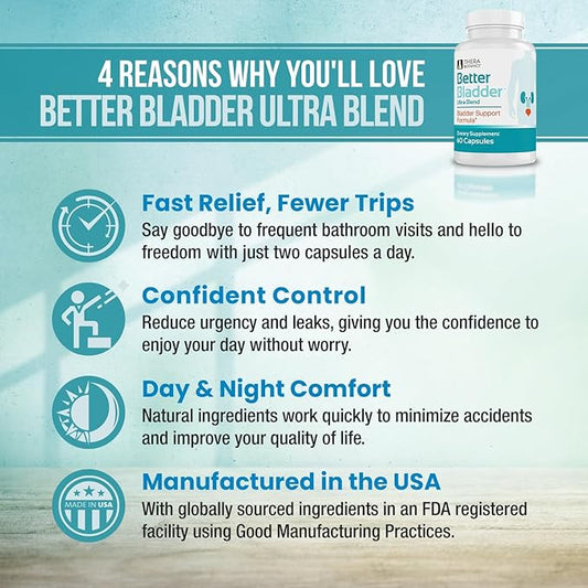Ultra Control Supplement for Women & Men â Bladder Support Supplement to Help Reduce Urinary Leaks, Frequency & Urgency - 60 Count (1 Bottle)