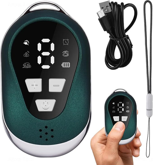 Tomorotec Handheld Sleep Aid Device, Stress Reduction and Mind Relaxation with 4 Soothing Scene Sounds & 9 Intensity Levels, Enhances Sleep Quality and Portable for Sports, Walking, Relaxation (Green)
