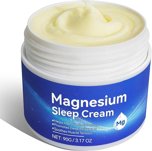 Magnesium Cream, Magnesium Lotion for Sleep, Topical Magnesium Oil Cream for Feet, Legs or Arms, Magnesium Sleep Cream with Essential Oils, Lavender, 3.17 Oz - Safe and Easy to Absorb