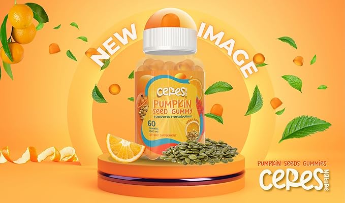 Pumpkin Seed Oil Gummies 4,000 mg for Hair Growth, Urinary Tract Support, Bladder Control Supplement, Younger Looking Skin & Face, Rich in Omega 3, Omega 6 & Essential Fatty Acidsâ Sugar-Free!