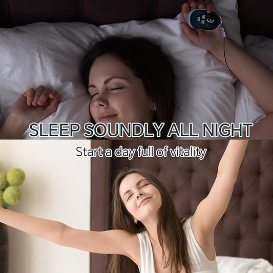 Tomorotec Handheld Sleep Aid Device, Stress Reduction and Mind Relaxation with 4 Soothing Scene Sounds & 9 Intensity Levels, Enhances Sleep Quality and Portable for Sports, Walking, Relaxation (Green)